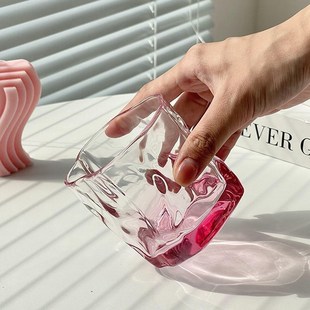 复古磨砂高颜值玻璃杯少女杯子ins氛J围感酒杯小众创意家用水杯