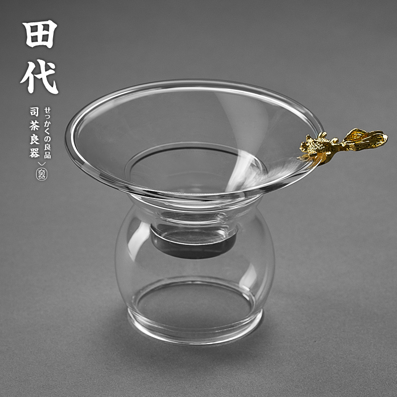 耐高温玻璃茶漏 手作茶道零配透明 茶滤茶隔P茶叶过滤器漏斗滤网
