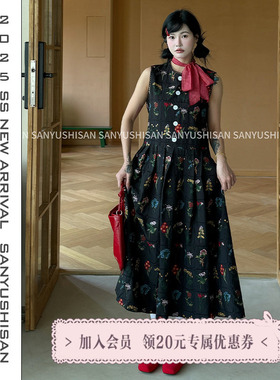 三与十三|莫奈假期|法式高级感小众无袖背心连衣裙