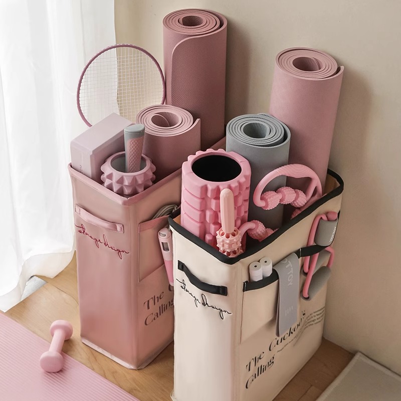 德国瑜伽垫收纳筐家用健身运动器材置物架神器工具器械夹缝收纳篮
