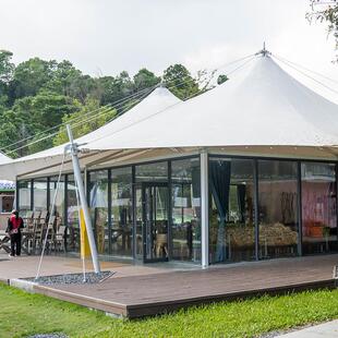 度假村景区一室一豪酒店华帐篷厅餐厅咨招询Y1待中心服务帐篷