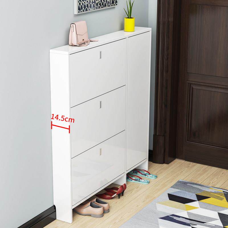 鞋柜家用门口外楼道收纳入户玄关柜超薄翻斗经济型轻奢15cm省空间