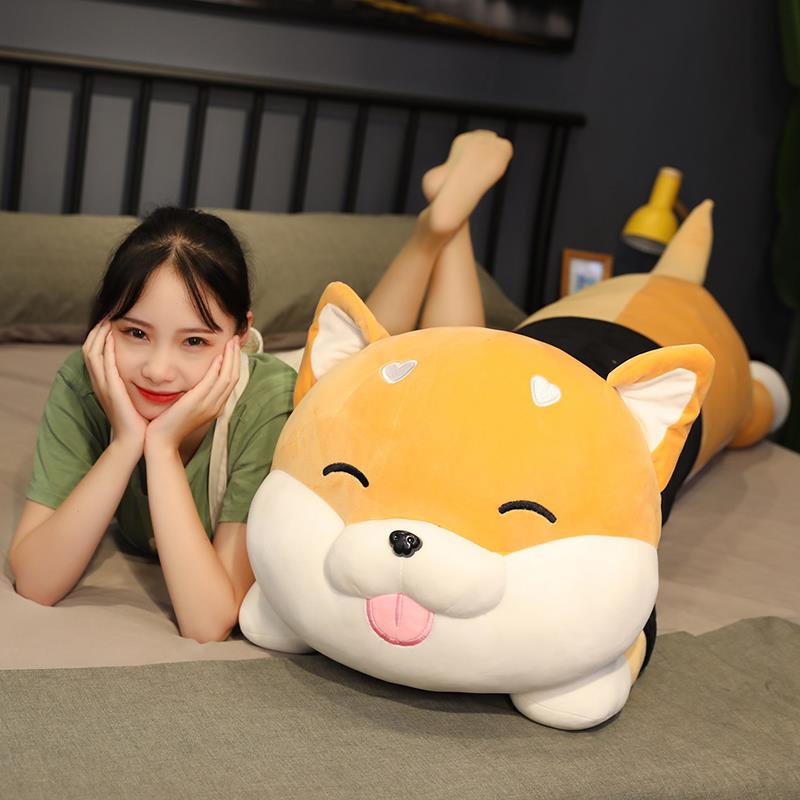 7KL8柴犬抱枕长枕头头床F7666769上女生睡觉夹腿靠枕条床靠垫男生