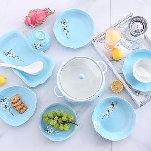 碗碟套装 餐具 家用4 6人简约创意吃饭碗盘筷子组合陶瓷汤面碗欧式