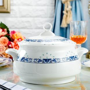中式 汤碗制品 饭碗家用青花碗碟盘景德镇 高档餐盘陶瓷餐具套装