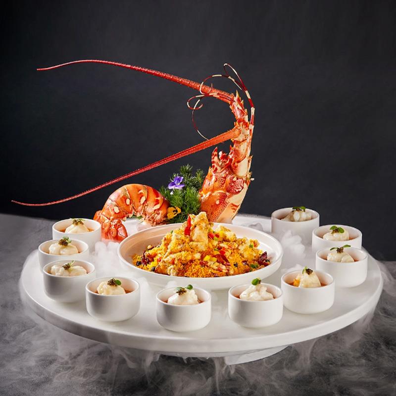网红酒店餐盘特色干冰大龙虾盘子帝王蟹三部曲创意龙腾四海餐具碗