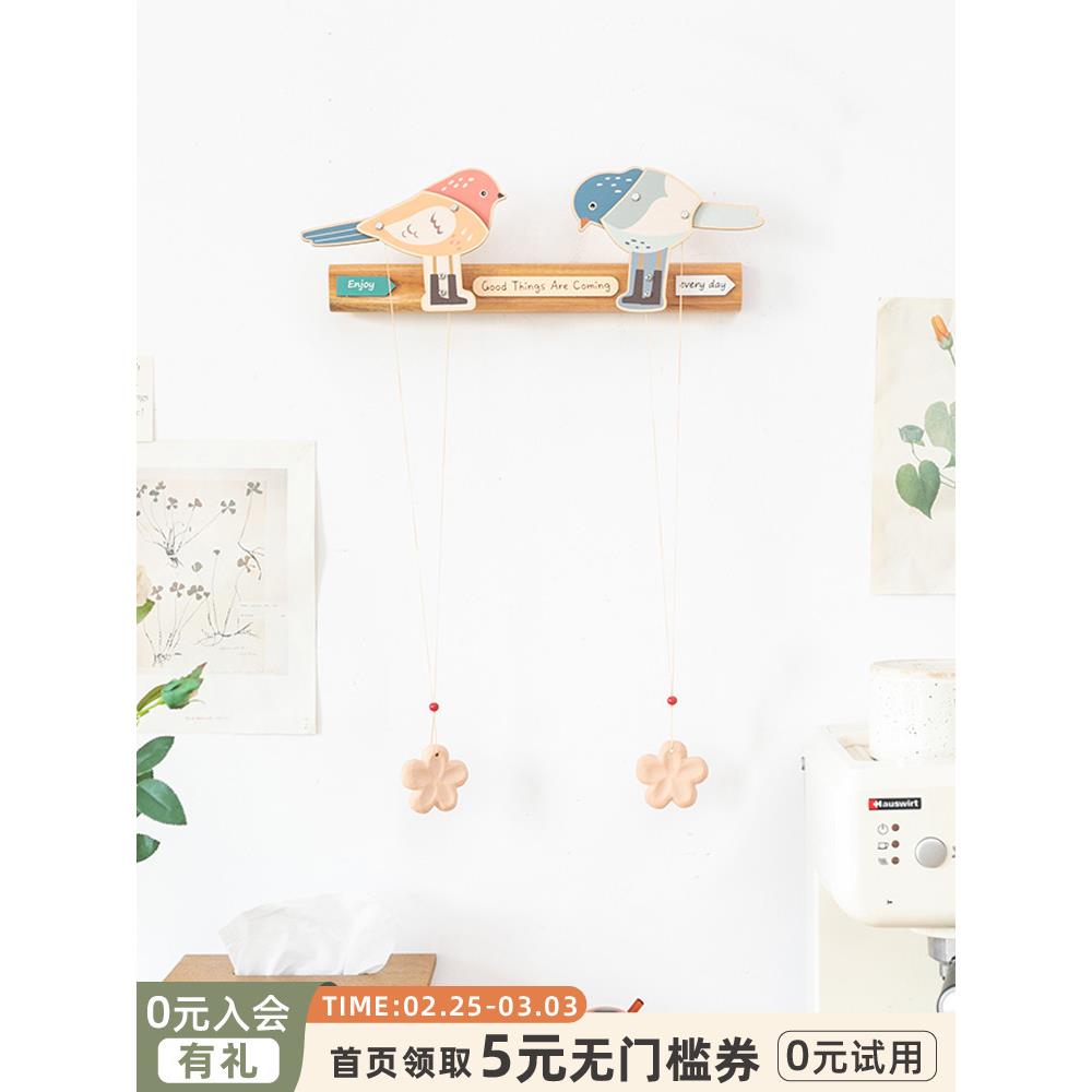 斯依美式复古玄关阳台床头衣柜门装饰鸟挂件室内柱子书桌墙壁画图片