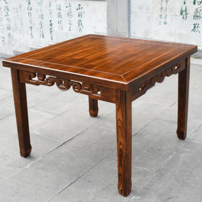 方XYN子正方仙形家用实木桌式八桌明清仿中古加宽大四方桌餐桌椅