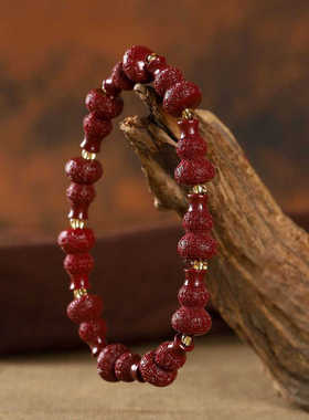 天然朱砂复古民族风葫芦福禄手串