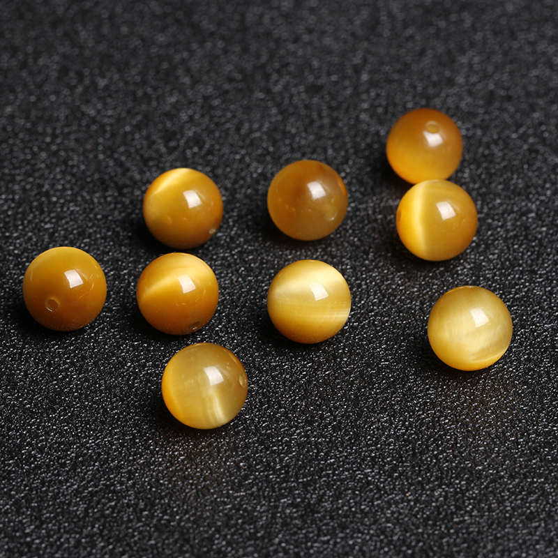 现货速发7A金虎眼散珠子半成品手工串珠水晶饰品配件整