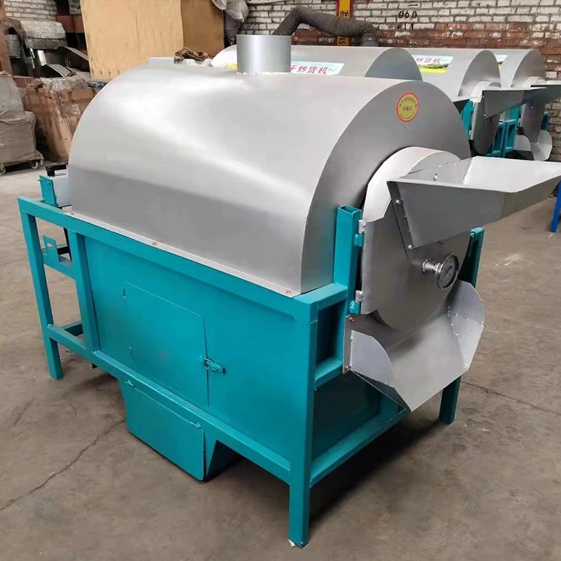 现货速发供型花生米炒货机 芝麻大豆花生烘干设备转筒式烘烤炉 炒