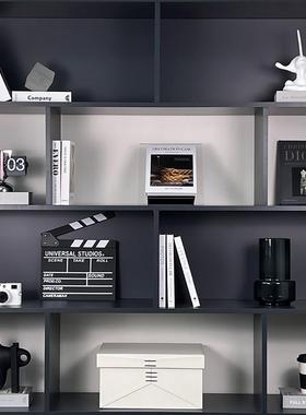 书柜装饰饰品客厅书架柜水晶魔方现场记事板覆古机械自动翻页钟