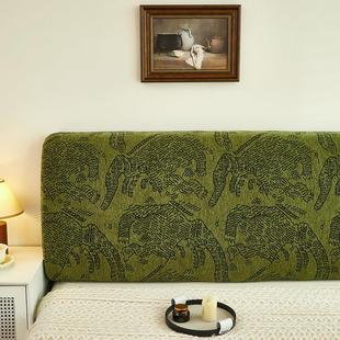 2025新款中古风加厚雪尼尔床头罩双面可用布艺木板床皮床弹力