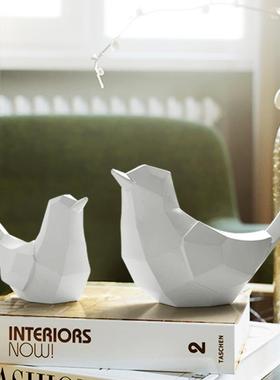 北欧简约现代小鸟摆件创意家居电视柜书柜卧室床头动物装饰品摆设