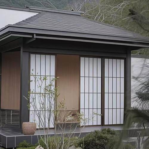 日式榻榻米户外茶亭移门格子窗隔断屏风国风美学障子纸工厂定制