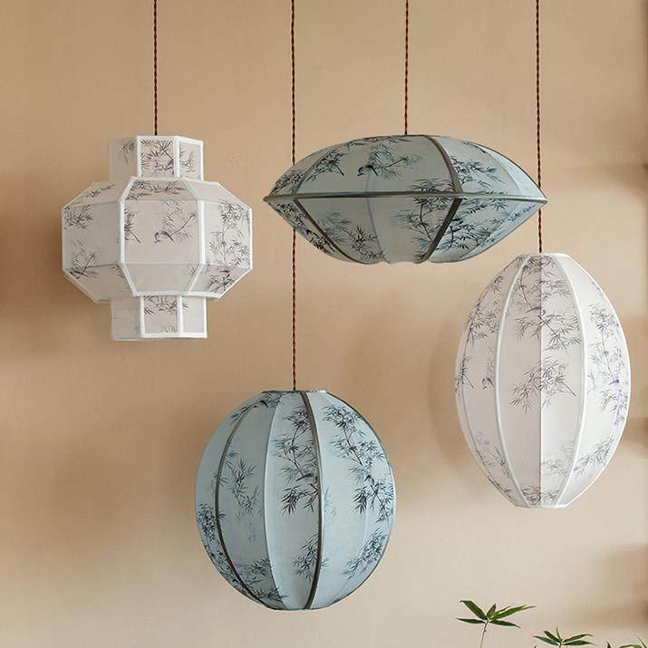 新中式吊灯复古禅意宫廷灯笼客餐厅民宿茶室仿古装饰氛围感布艺灯,家装灯饰光源,餐厅吊灯,淘宝优惠券,粉丝福利购,淘宝优惠卷