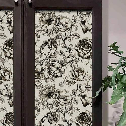 黑白玫瑰翻新贴纸 爆好看的家俱电表箱壁纸贴纸壁纸衣柜贴纸