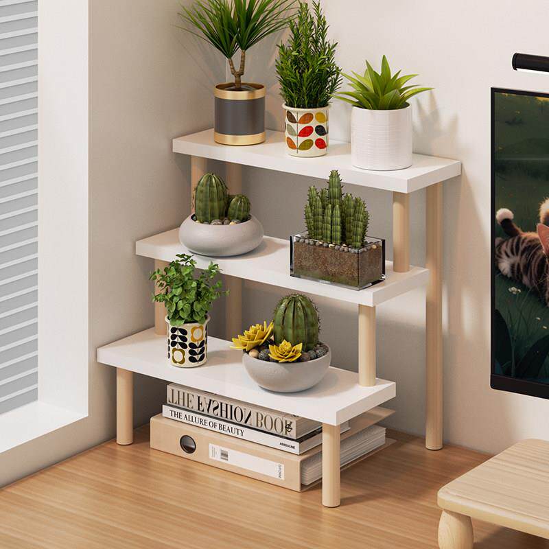 桌面花架阶梯式小型置物架多层展示架办公桌上多肉盆栽植物架子