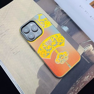 清风敦煌 小众高级艺术感iphone15promax14 言西原创 苹果1211手机套 imd镭射手机壳国风新中式