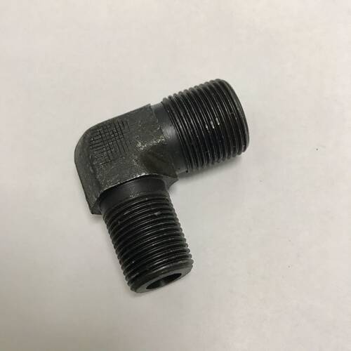 M22x1.5-ZG3/8 双外丝直角弯头 铸钢 压力30mpa 两边外螺纹 黑色