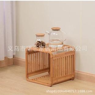 床头柜置物层架简易风飘窗收纳储物柜子家用床边落地木置物架