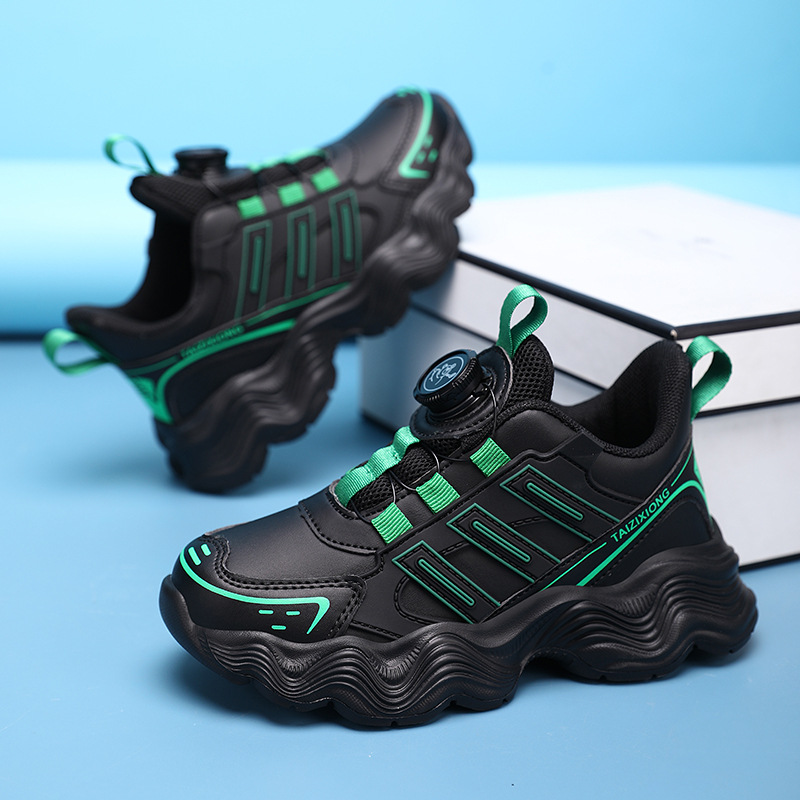 男童鞋2025新款儿童运动鞋皮面防水防滑跑步鞋中大童软底轻便鞋子