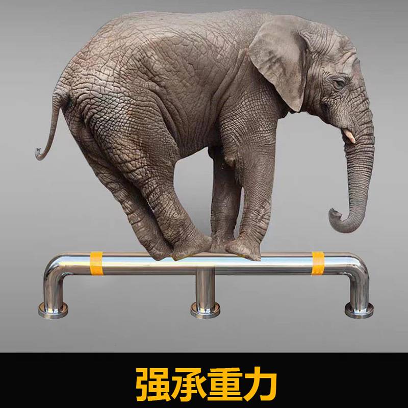 304不锈钢U型护栏M型异型L型钢管挡车器加厚防撞路桩道路活动栏杆