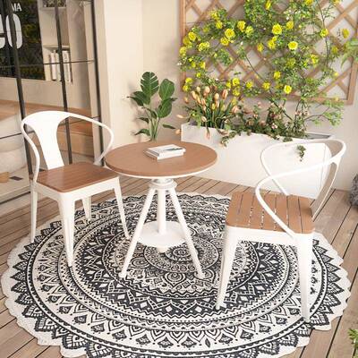 户外桌桌椅露天庭院一两椅防腐木室外圆家用可升降餐桌阳台000222