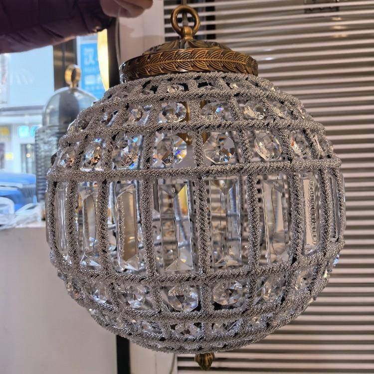 美客厅复古圆球做旧RH法式楼梯式562卧式室房间入户复花园水晶吊,家装灯饰光源,智能吊灯,淘宝优惠券,粉丝福利购,淘宝优惠卷