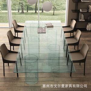 戈曼简约轻奢CVY透餐明亚克力桌办公尔会议桌书桌桌写字桌子