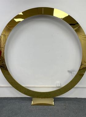 新款圆环门婚庆道具婚礼子布置舞台背景装圆不锈钢拱圆形BFI架饰