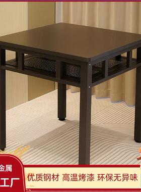 新款不锈钢QJQ多能吃饭取功桌烤漆工艺客厅桌正方形餐八仙桌家暖