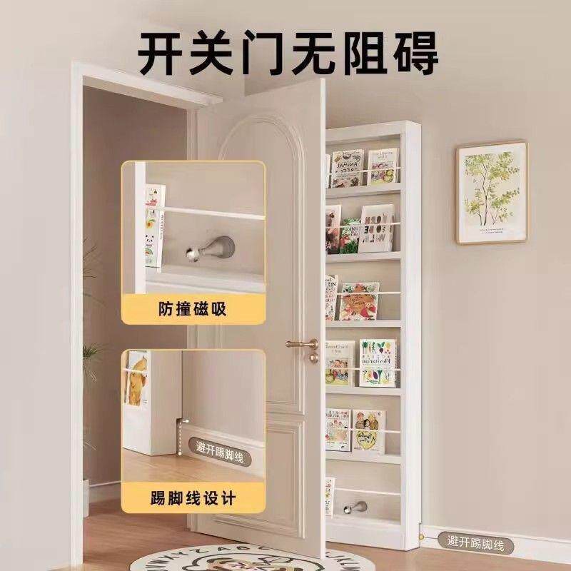 门后书架超薄靠家一体置墙物架见描述超窄用储物架杂志儿童绘本收