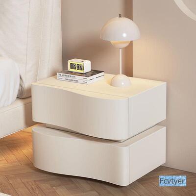 约浪波款悬浮柜型超窄收纳柜奶油风MB01床头小柜现代简家用卧室床