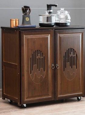 茶水台茶柜办公室实木置物架厅置AL102470沙发边柜窄客水收纳柜小