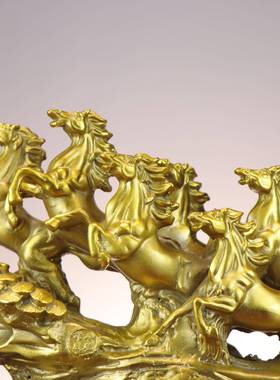 铜马八骏雄风马摆公件中客式厅办室BBO酒柜八子摆件装饰铜马