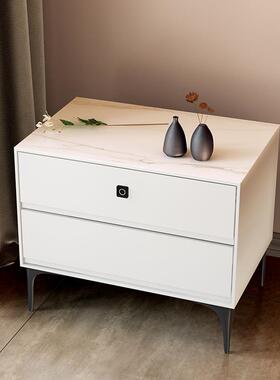 全实木床头柜简约现代轻奢感极指纹锁岩主卧简家al-67515用板床室