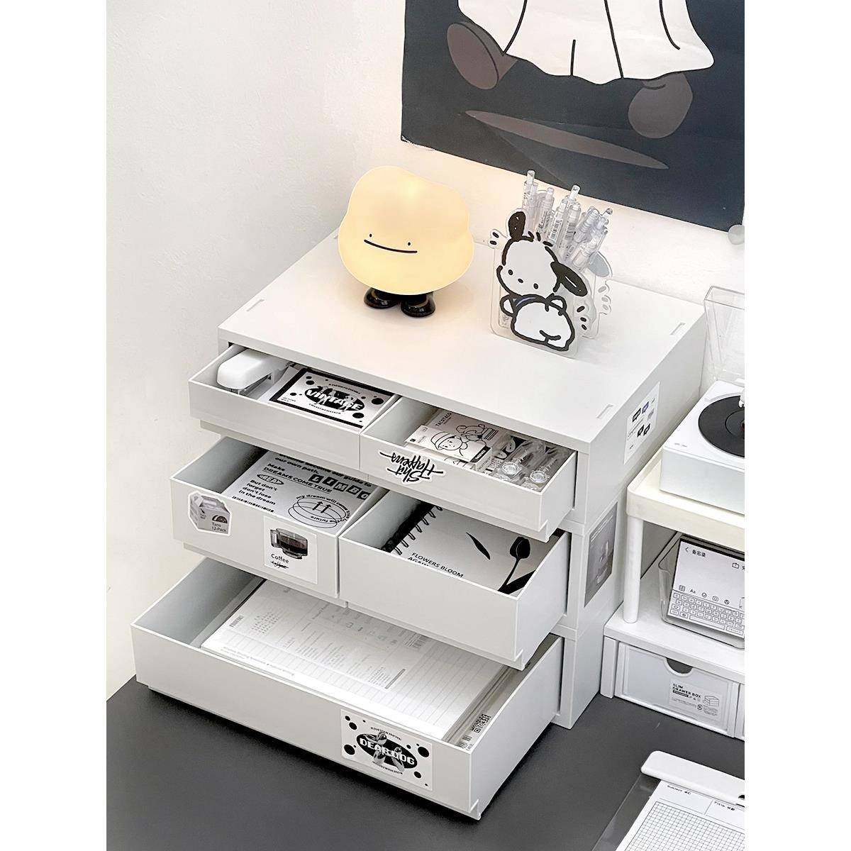 办纳公室桌面收纳置盒抽屉式件文多层书桌储物收柜子桌AAY上工位,收纳整理,首饰盒,淘宝优惠券,粉丝福利购,淘宝优惠卷
