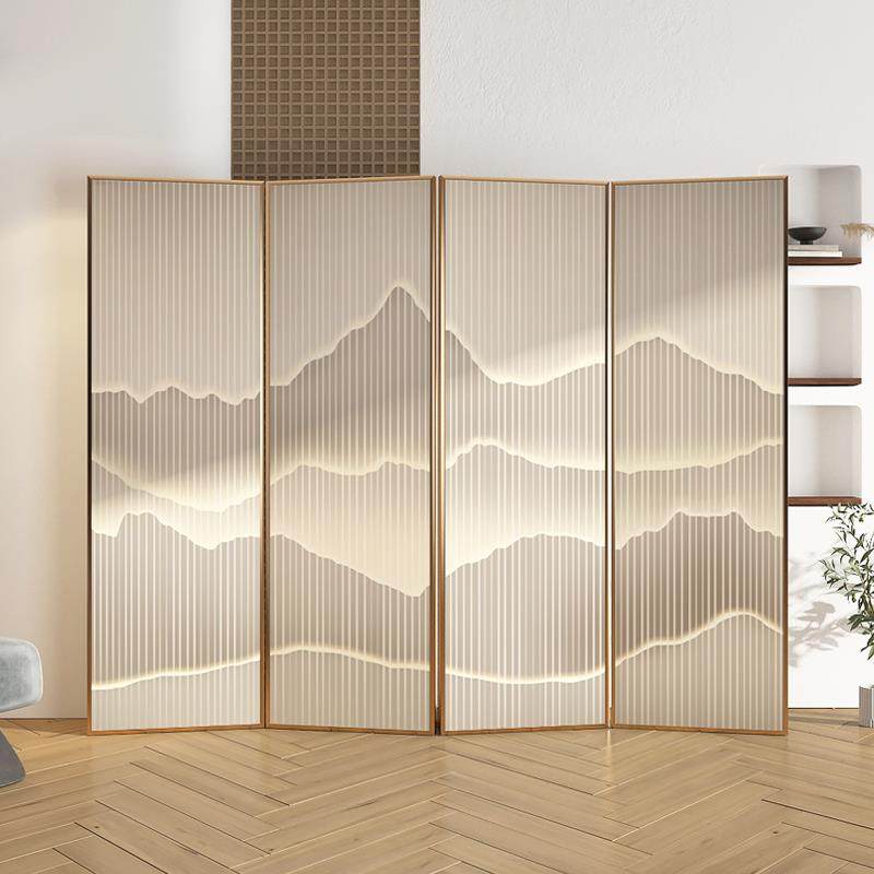 ?约铝合金屏风隔断客奢简现代厅中式折叠移动山水LZDP-3酒店办公