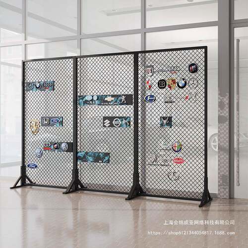 铁丝网展架网会架AL102699立式网格屏风隔示断落地铁饰架品4S店活