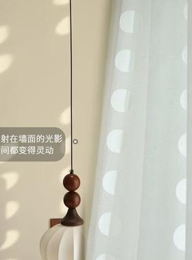 中古波约镂空纱帘AZS棉纱半风透纱法式奶油现代简风客厅卧室点洞