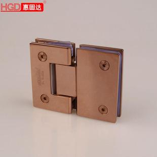 玫瑰金黑钛全实心04不锈钢浴室夹玻3璃门合页玻璃色铰链18DG12310