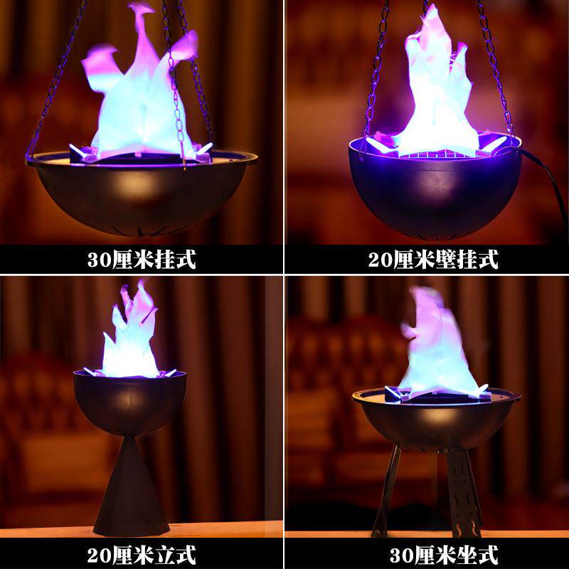 万装饰用品酒吧电圣子火盆灯仿真火HYJ焰灯led节鬼假火盆道具屋火