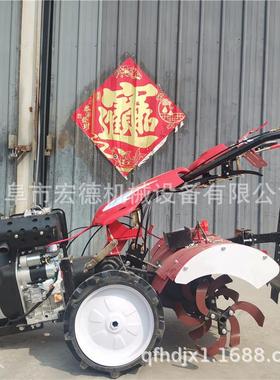 四驱微耕机业农家用柴油用林开地沟犁除草机65877松土旋耕机