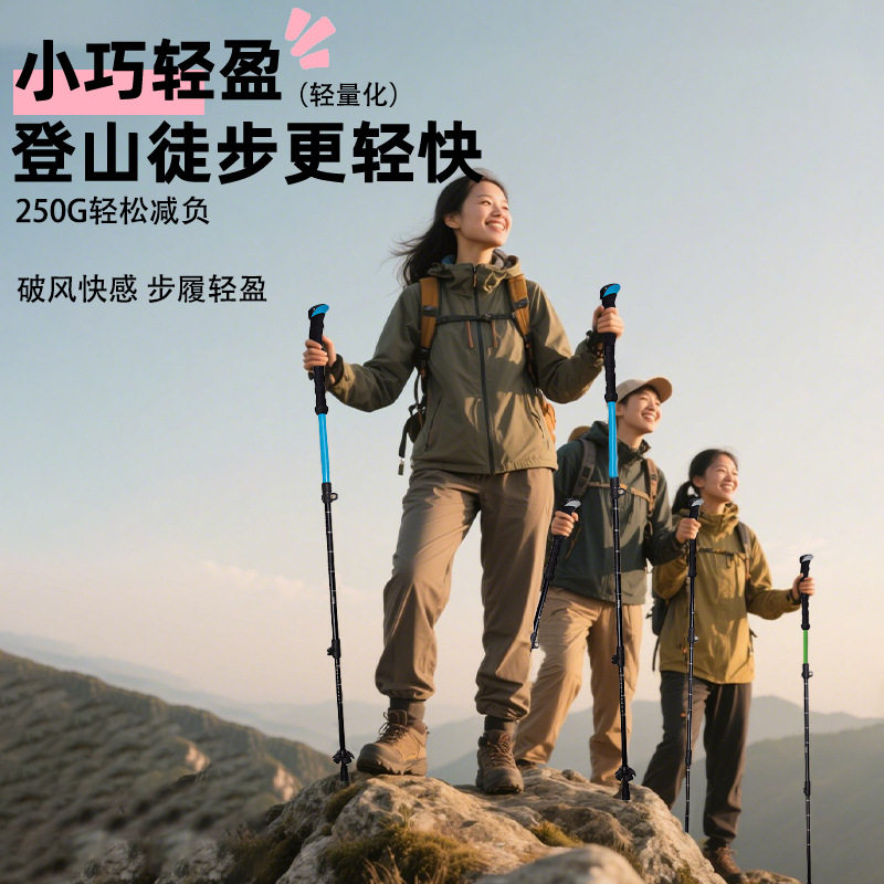 德国leki超硬登山杖手杖碳纤维超轻折叠伸缩拐杖专业户外徒步爬山