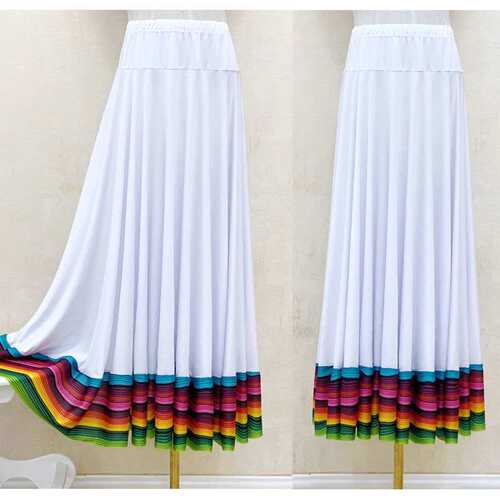 6米大摆新疆舞蹈裙练习裙维族裙子大裙摆半身藏族演出服女广场舞