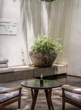 中古户外庭院室外民宿柚木休闲椅单人沙发椅设计师款单椅实木椅子