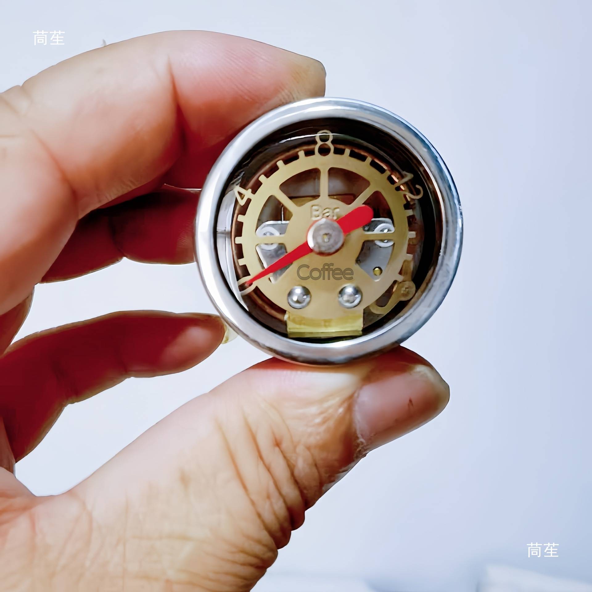 16bar气动咖啡机杯蒸气压力表YN35轴向PT螺纹接口1分牙不锈钢
