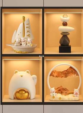 现代酒柜装饰品摆件家居轻奢客厅玄关电视柜餐边柜工艺品摆设