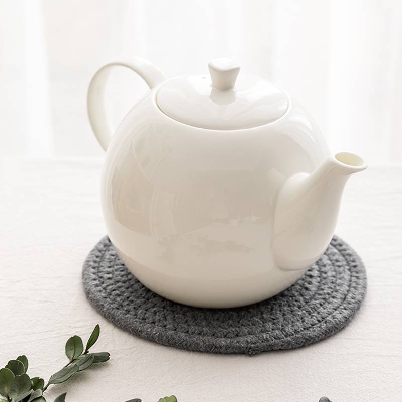 ?纯白陶瓷大号高温泡茶壶过滤冷水壶骨质瓷咖啡壶家用茶壶茶